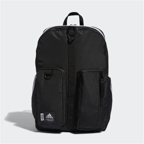 adidas Iconic 3 Stripe Backpack, Black/White, One Size